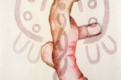 The Merger, 2006, watercolor on paper, 30" x 22"