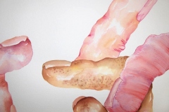 Detail, Blame Game, 2006, watercolor on paper, 30" x 22"