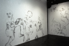 Marianismo #1, 1998, conte on wall, wall drawing installation, 500X Gallery, Project Room