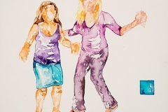 Square Dance #4, 2014, watercolor on aquaboard, 5” x 5”