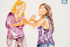 Square Dance #5, 2014, watercolor on aquaboard, 5” x 5”