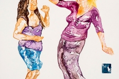 Square Dance #7, 2014, watercolor on aquaboard, 5” x 5”